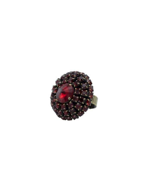 Ring (26strass) rood